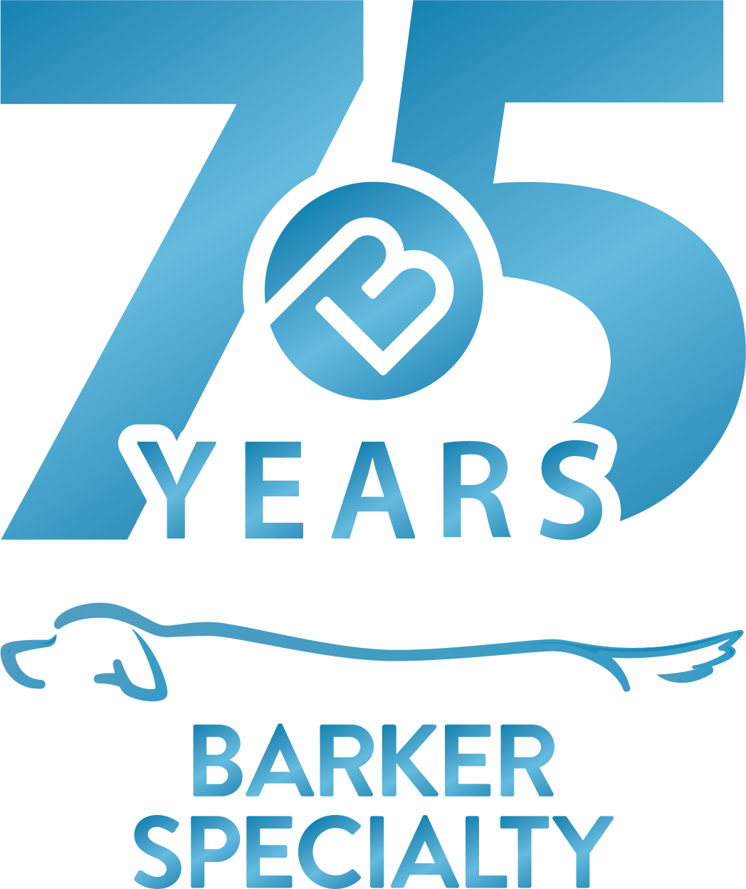 Barker specialty 75th anniversary logo